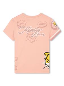 Kenzo Kids Katoenen T-shirt met tijgerprint - Roze