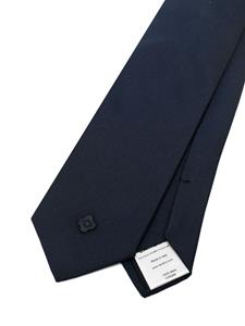 Lardini Zijden stropdas met geborduurd logo - Blauw