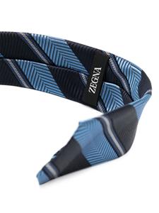 Zegna Gestreepte stropdas van zijdeblend - Blauw