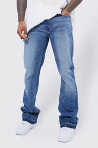 Boohoo Flared Slim Fit Jeans Met Gescheurde Knieën En Panelen, Ice Blue