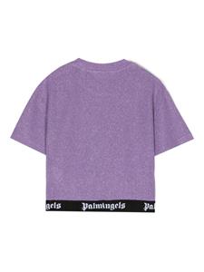 Palm Angels Cropped T-shirt met logo afwerking - Paars