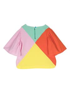 Stella McCartney Kids T-shirt met colourblocking en fladdermouwen - Roze