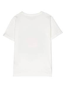 Stella McCartney Kids T-shirt verfraaid met stras en bloemenprint - Wit
