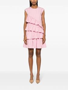 MSGM Midi-jurk met ruches en ronde hals - Roze