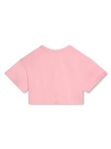Marc Jacobs Kids Cropped T-shirt met logoprint - Roze
