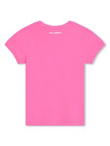Karl Lagerfeld Kids Jersey T-shirt met print - Roze