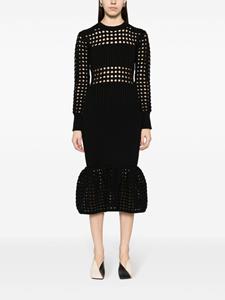 Alexander McQueen Midi-jurk met mesh - Zwart