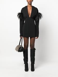 16Arlington Mini-jurk met veren afwerking - Zwart