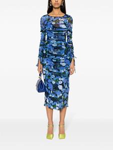 DVF Diane von Furstenberg Corinne midi-jurk met print - Blauw