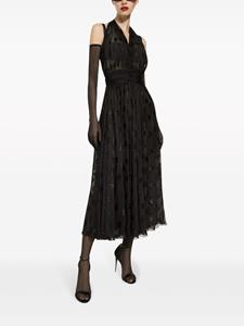 Dolce & Gabbana Midi-jurk met print - Zwart