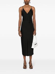 Calvin Klein crepe de chine midi dress - Zwart