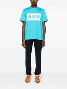 MSGM Pantalon met logo tailleband - Blauw