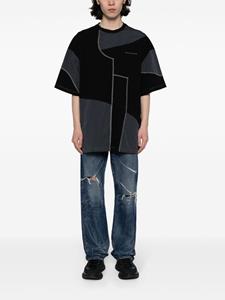 Feng Chen Wang panelled cotton T-shirt - Zwart
