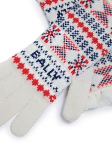 Bally Intarsia handschoenen van merinowol - Wit