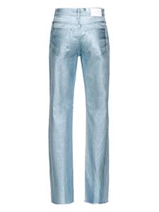 PINKO Straight jeans met metallic-effect - Blauw