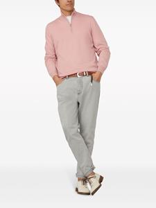 Brunello Cucinelli Trui met halve rits - Roze