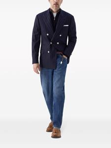 Brunello Cucinelli cashmere half zip sweater - Blauw