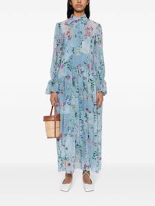 Ermanno Scervino Midi-jurk met bloemenprint - Blauw