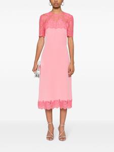 Ermanno Scervino Midi-jurk met bloemenkant - Roze