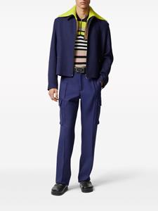 Versace mid-rise virgin-wool cargo trousers - Blauw