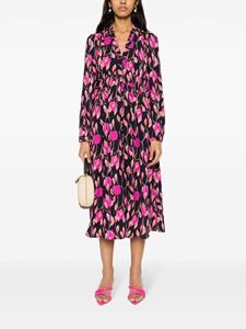 DVF Diane von Furstenberg Midi-jurk van crêpe - Zwart