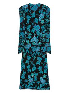 DVF Diane von Furstenberg Nevine midi-jurk met bloemenprint - Zwart
