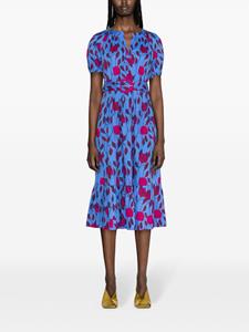 DVF Diane von Furstenberg Lindy floral-print midi dress - Blauw