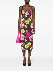 Dolce & Gabbana Midi-jurk met bloemenprint - Rood