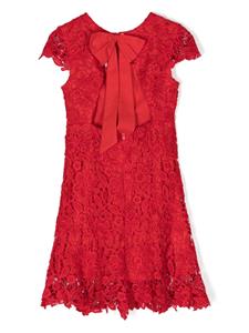 MARLO Holly Jolly mini-jurk met bloemenkant - Rood