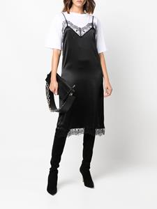 AMI Paris Midi-jurk met kanten afwerking - Zwart