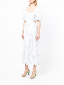 Faithfull the Brand Midi-jurk met bloemenprint - Wit