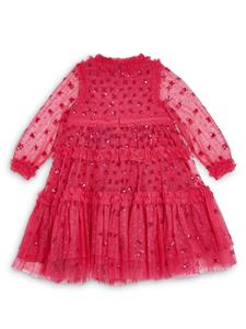 NEEDLE & THREAD KIDS Kisses tulen jurk met pailletten - Roze