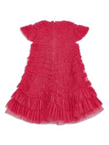 NEEDLE & THREAD KIDS Wild Rose jurk met ruches - Roze