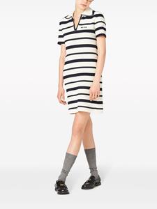 Miu Miu stripe-pattern crochet minidress - Wit