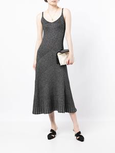 N.Peal Midi-jurk met lurex detail - Zwart