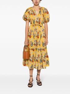 Ulla Johnson Midi-jurk met bloemenprint - Geel