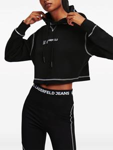 Karl Lagerfeld Jeans Hoodie met geborduurd logo - Zwart