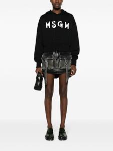 MSGM Cropped hoodie - Zwart
