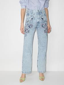 ISABEL MARANT Jeans met geborduurde bloemen - Blauw