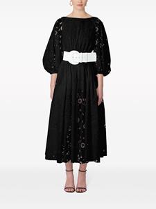 Carolina Herrera Midi-jurk met pofmouwen - Zwart