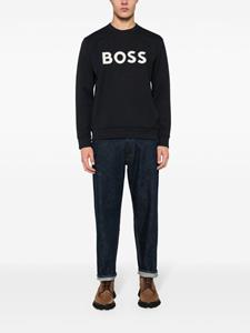 BOSS Sweater met logo-reliëf - Blauw