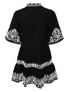 Sea Cordera-embroidered mini dress - Zwart