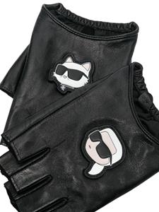 Karl Lagerfeld Ikonik Vingerloze handschoenen - Zwart