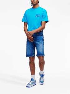 Karl Lagerfeld Jeans Bermuda shorts met logopatch - Blauw