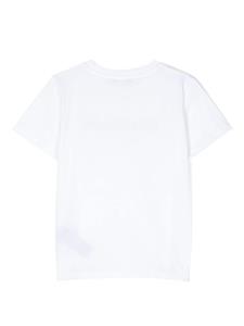 Balmain Kids T-shirt met pailletten logo - Wit