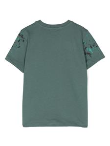 Moschino Kids T-shirt met verfspatten - Groen