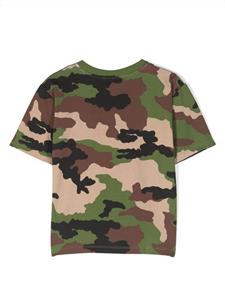 Moschino Kids T-shirt met camouflageprint - Groen
