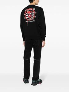 AAPE BY *A BATHING APE Sweater met print en ronde hals - Zwart