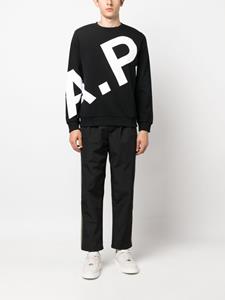 A.P.C. Sweater met logoprint - Zwart