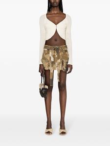 Blumarine camouflage-print mini skirt - Bruin